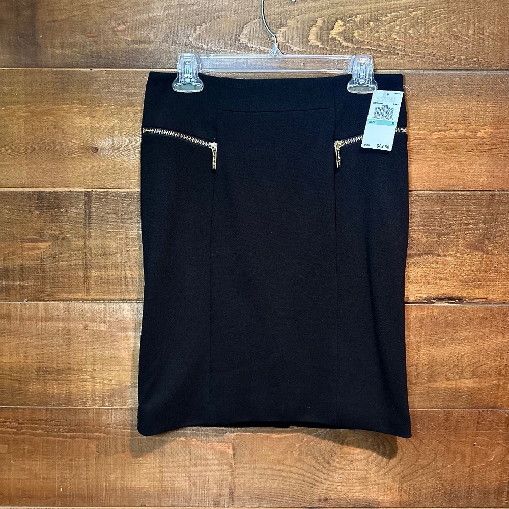 Michael Kors Mid-rise/above knee length solid black pencil skirt *NWT*